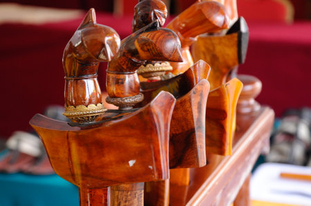 SEREMBAN, MALAYSIA -MAY 01, 2017: Keris is a traditional weapon of the Malay community in Malaysia. Made manually by using the selected iron. The handle is made of wood or ivory.のeditorial素材