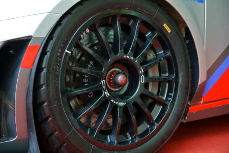 KUALA LUMPUR, MALAYSIA -NOVEMBER 23, 2018: Selected focused on car sports rims with the tyre.のeditorial素材