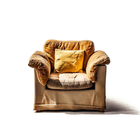 Armchair with pillows isolated on white background. 3d renderingの素材