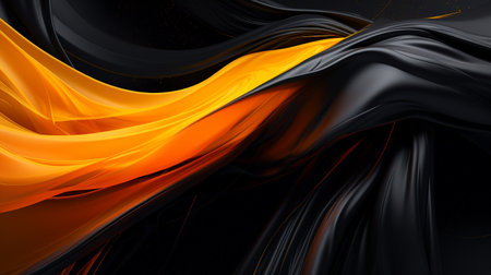 Black and orange abstract background. 3d rendering, 3d illustration.の素材