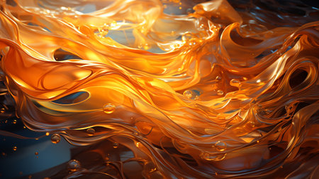 Abstract background of orange liquid. 3d rendering, 3d illustration.の素材