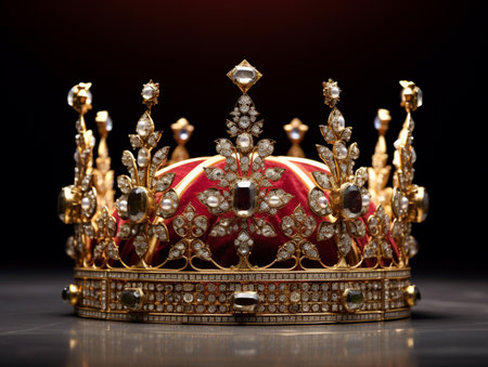 low key image of beautiful queen/king crown. fantasy medieval periodの素材
