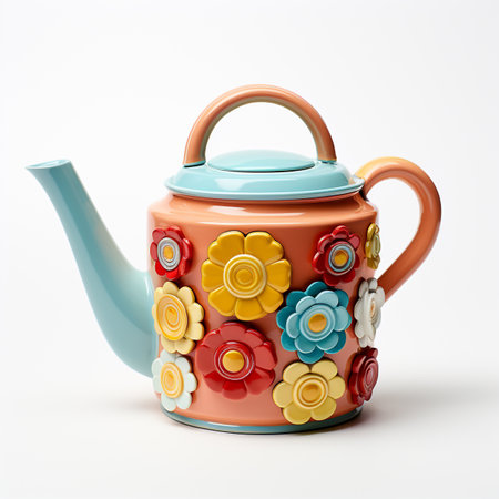 Ceramic teapot isolated on white background. 3d renderの素材