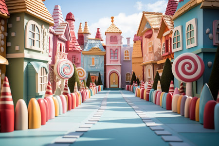 Colorful plasticine castle in a children's playground. 3d renderingの素材