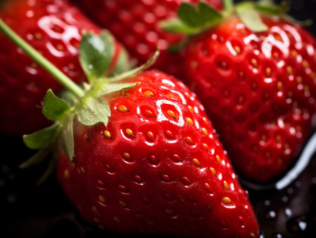 Foto per Strawberries in a bowl of water. Selective focus. - Immagine Royalty Free