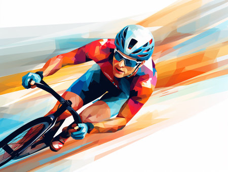 Cyclist Riding the Bike. Extreme Sport. Vector Illustration.の素材