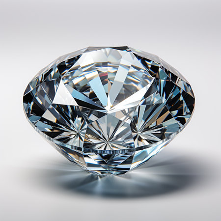 Diamond on a white background. 3d rendering. Computer digital drawing.の素材