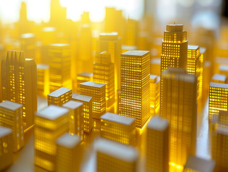 Cityscape. Skyscrapers in the city. 3d renderの素材