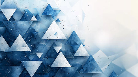 Abstract blue background with triangles. 3d rendering, 3d illustration.の素材