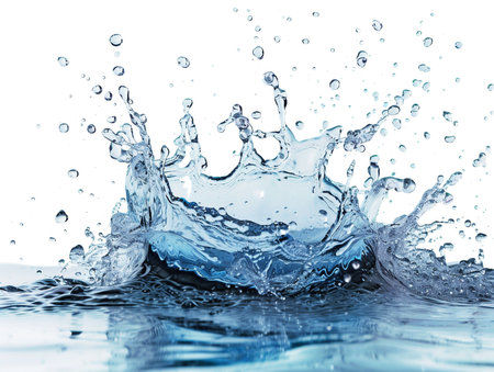 water splash isolated on white background. close up of water splashesの素材