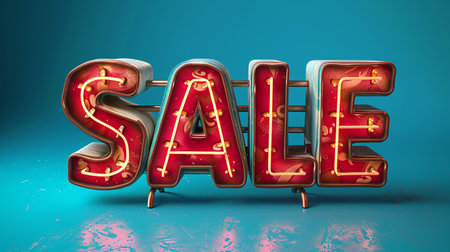Sale sign on a blue background. 3D illustration. 3D rendering.の素材