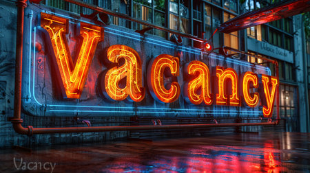 Vacancy neon sign in New York City, United States.の素材