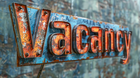 Vintage old letterpress type with the word VACANCYの素材