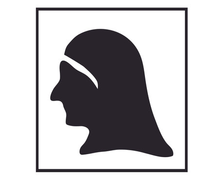 Woman prayer room signage icon. Black and white.の写真素材