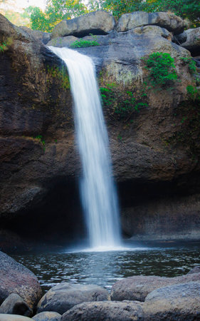waterfall of Thailand in the jungle.の写真素材
