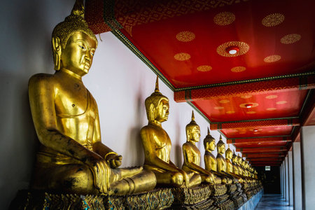 The old buddha statue in Wat Pho, Bangkok, Thailand. This is  tourist attractions.の写真素材