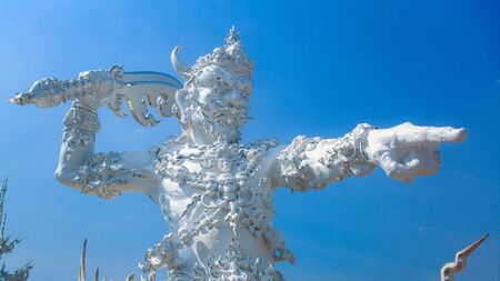 The White temple.Wat Rong Khun is one of the most visited attractions Chiang Rai, Thailand.の写真素材