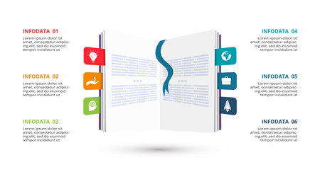 Creative concept for infographic with 6 steps, options, parts or processes.のイラスト素材