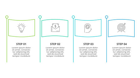 Creative concept for infographic with 4 steps, options, parts or processes.のイラスト素材