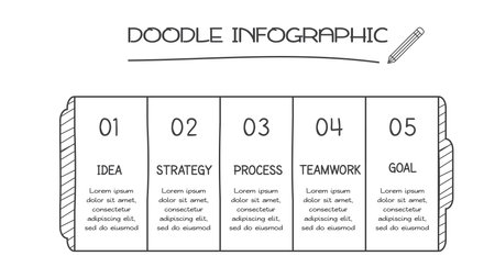 Doodle cycle infographic elements with 5 options.のイラスト素材