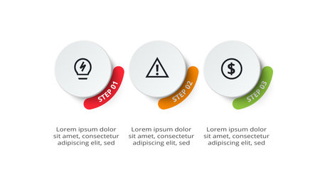 Creative concept for infographic with 3 stepsのイラスト素材