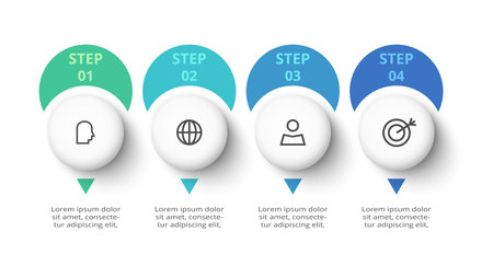 Creative concept for infographic with 4 steps, options, parts or processes.のイラスト素材