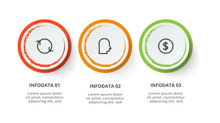 Circle concept for infographic with 3 steps, options, parts or processes.のイラスト素材