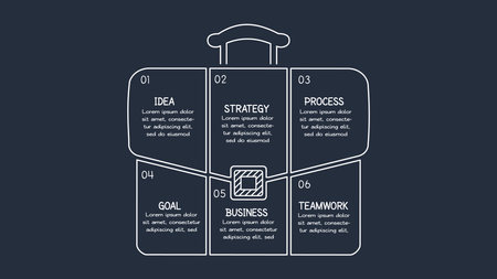 Doodle infographic elements, template for web on a black background.のイラスト素材