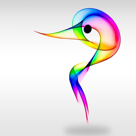 Colored heron's headの写真素材