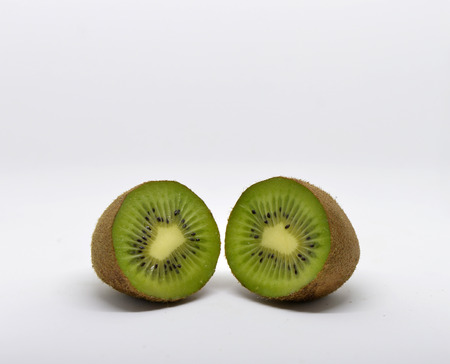 Kiwi fruit isolated on white background, macroの写真素材
