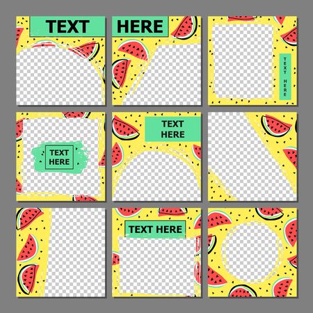 Editable Post Template Social Media Banners for Digital Marketing. Promo Brand Fashion.  Vector Illustrationのイラスト素材