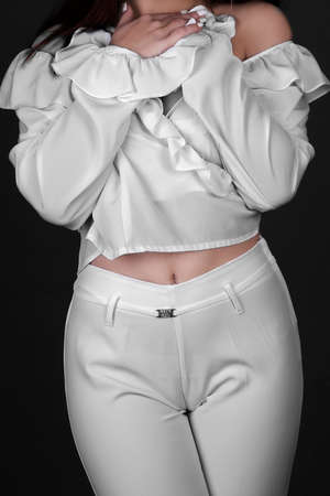 women in a white pantsの写真素材
