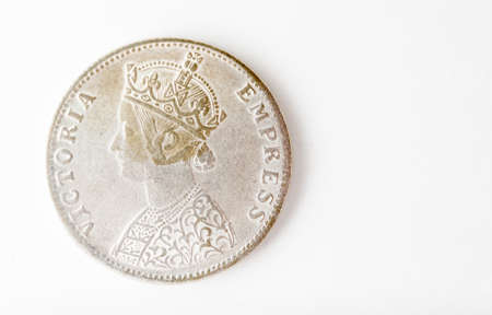 The beautiful antique coinage of British India during the reign of Queen Victoria, 1862-1901.の写真素材