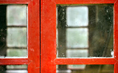 An abstract of old window with glass & wood.の写真素材