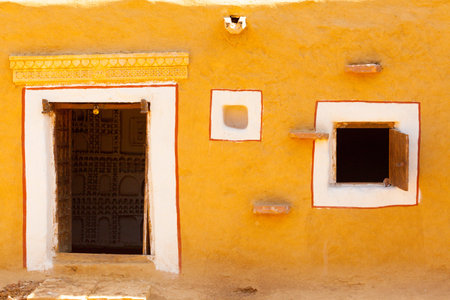 Details of the Rajasthani rural houses displayed in Manav sangrahyala at Bhopal,India.
