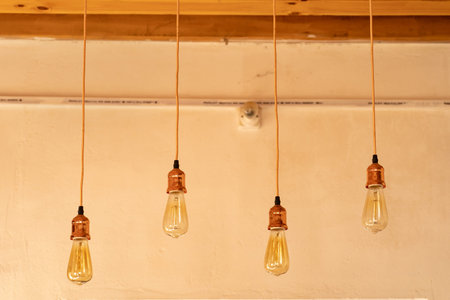 Beautiful hanging lamps at a resturant in Bhutan.