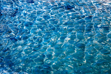 Abstract closeup of an blue water patterns