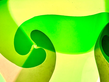 Closeup of Green sky lamp used on D|iwali abstract