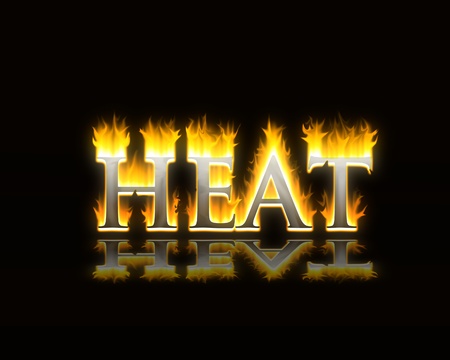the word heat in flaming fire textの写真素材
