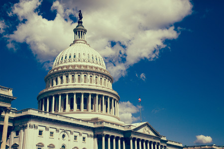 U.S. Capitol in Washington D.C. with filter effect appliedのeditorial素材