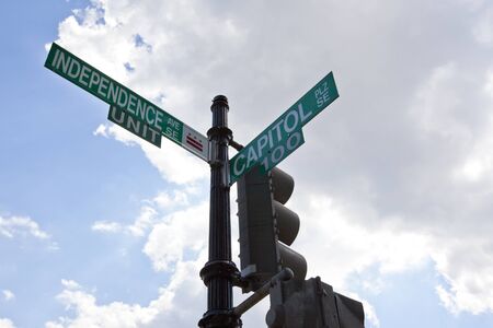 independence and capitol intersection in washington dcの写真素材