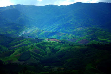 thailand mountain landscape shot at Chiang Raiの写真素材