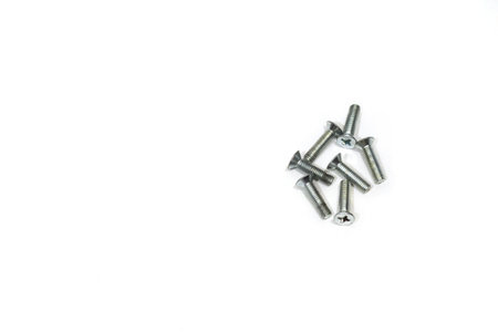 group of screws on white background, isolate