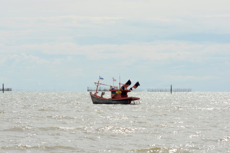 Boat sail on the seaの写真素材