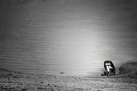 row boat float on the seaの写真素材