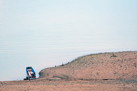 row boat float on the seaの写真素材