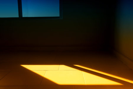 Sun lights and shadow on a window