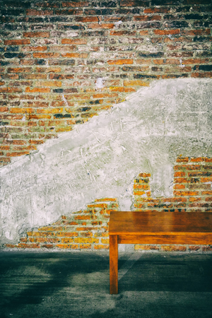 Chair on the floor with art abstract red block wallの写真素材