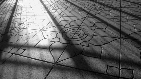 The shadow of door, fenceの写真素材