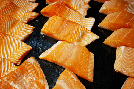fresh raw salmon fish texture background